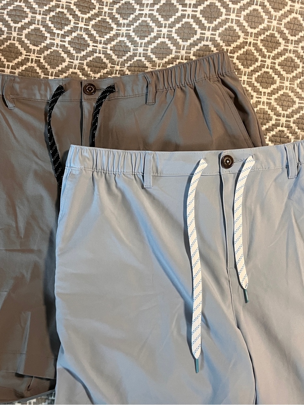 Men's Chubbies Drawstring Casual Shorts in Light Blue and Taupe